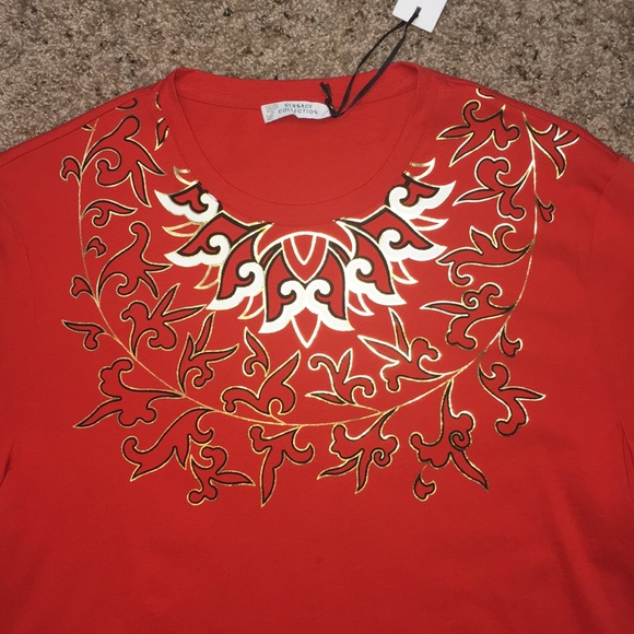 Versace Collection | Foil-Print Graphic T-shirt - Picture 3 of 8